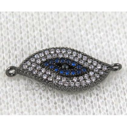 copper eye connector paved zircon, black plated