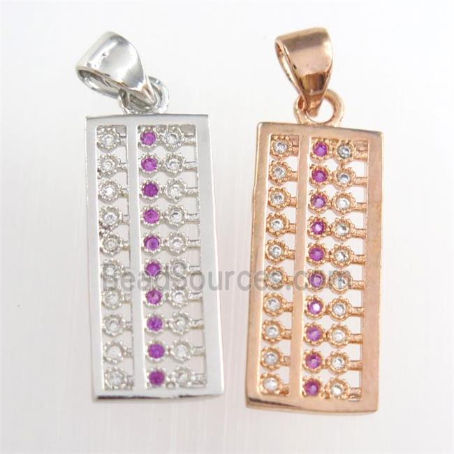 copper suanpan pendants paved zircon, mixed