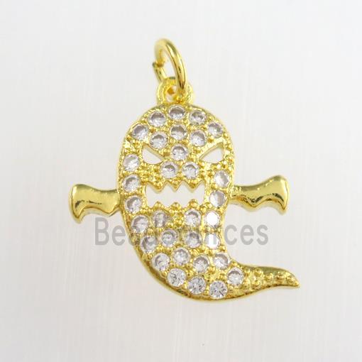 copper dolphin pendants paved zircon, gold plated