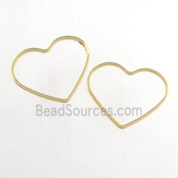 copper heart jumpring, gold plated