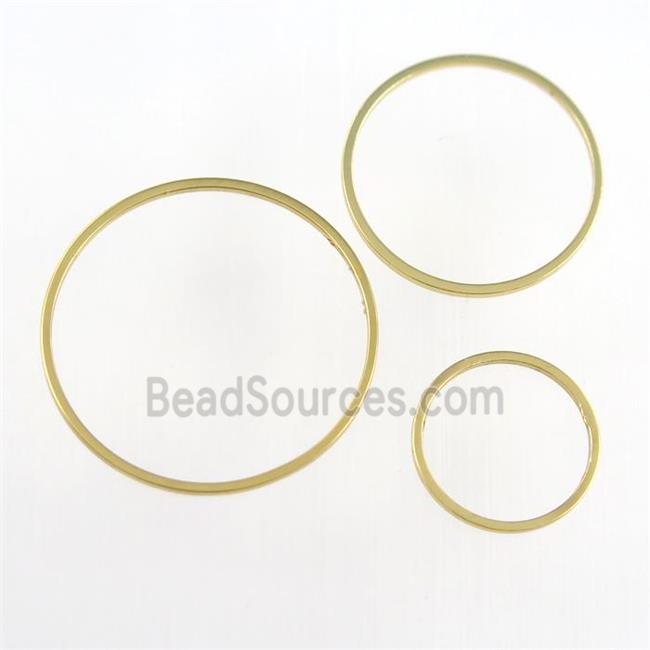 copper circle jumpring, gold plated