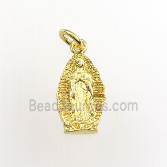 copper Jesus pendant, religious, gold plated