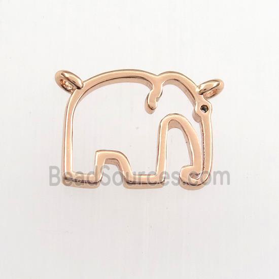 copper elephant pendant, rose gold