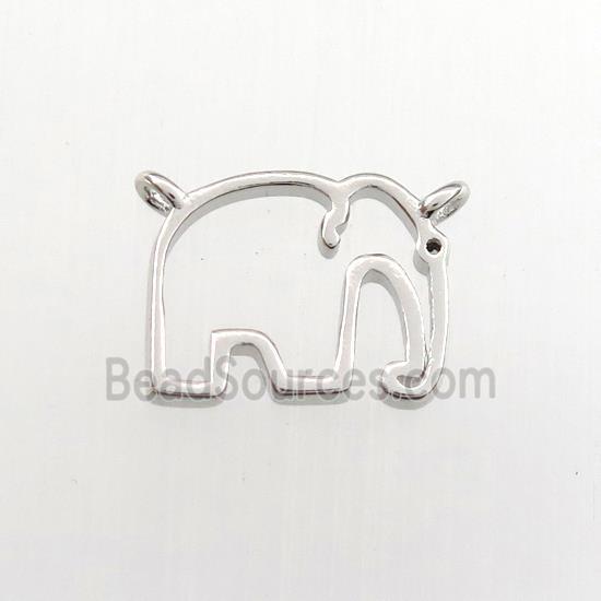 copper elephant pendant, platinum plated