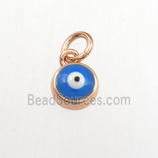 copper pendant with evil eye, rose gold