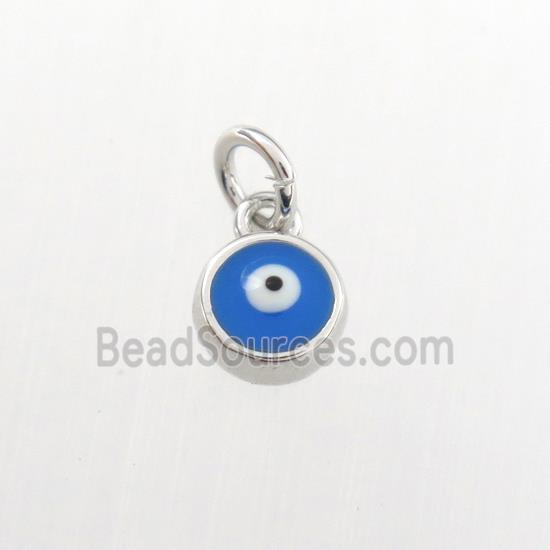 copper pendant with evil eye, platinum plated