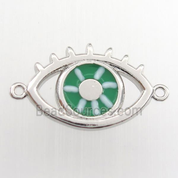 copper eye connector, enamel, platinum plated