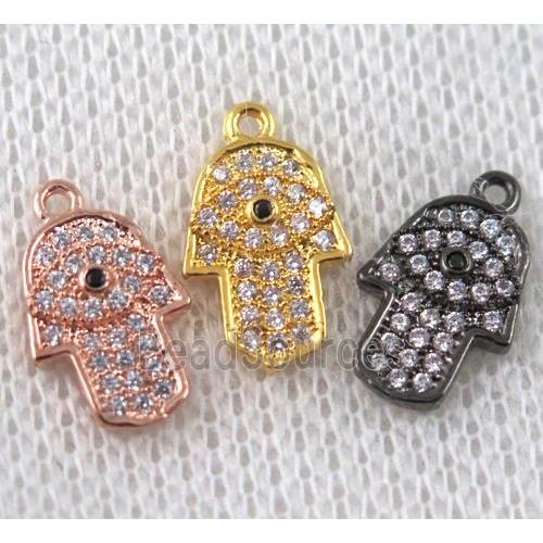 copper hamsahand pendant paved zircon, mix color