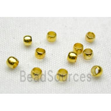 Round Crimp Beads, copper, gold plated