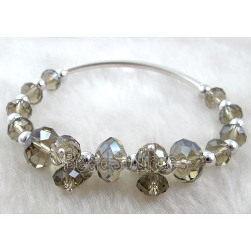 Chinese Crystal Bracelet, silver champagne