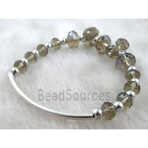 Chinese Crystal Bracelet, silver champagne