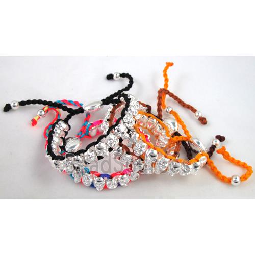 mix Friendship Bracelets, skull, resizable, hand-made