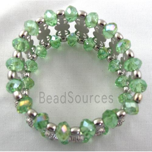 Stretchy Chinese Crystal glass Bracelet, green