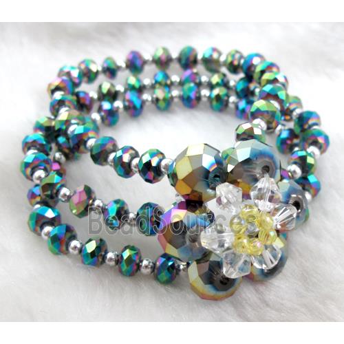 Chinese Crystal Glass Bracelet, rainbow