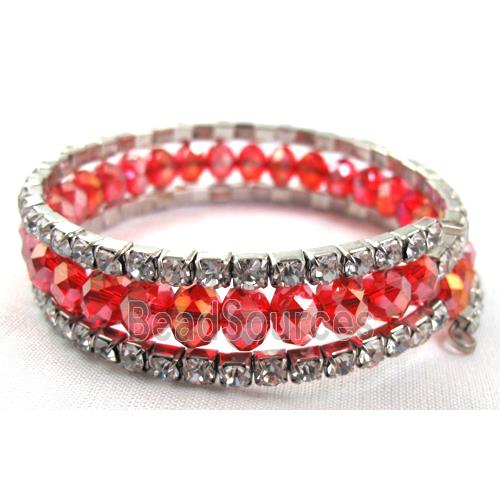 red Chinese Crystal Bracelets with Rhinestone