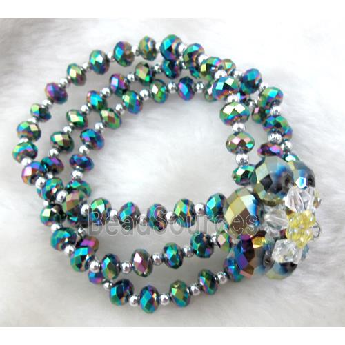 Chinese Crystal Glass Bracelet, rainbow