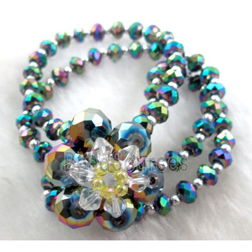 Chinese Crystal Glass Bracelet, rainbow