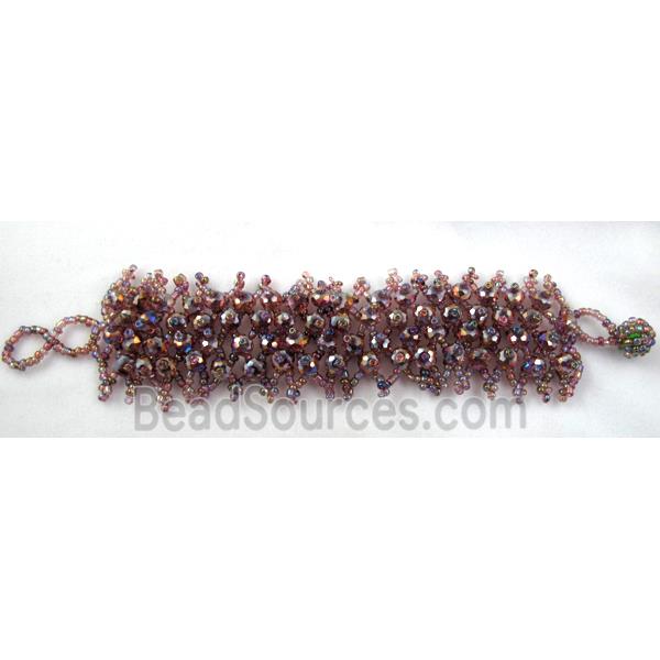 Chinese Crystal glass Bracelet, seed glass bead