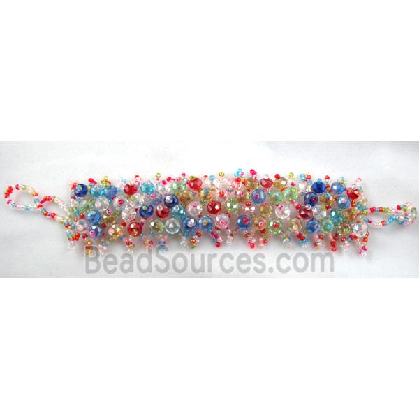 Chinese Crystal glass Bracelet, seed glass bead, colorful