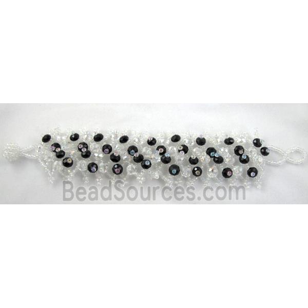 Chinese Crystal glass Bracelet, seed glass bead