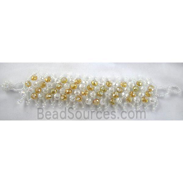 Chinese Crystal glass Bracelet, seed glass bead