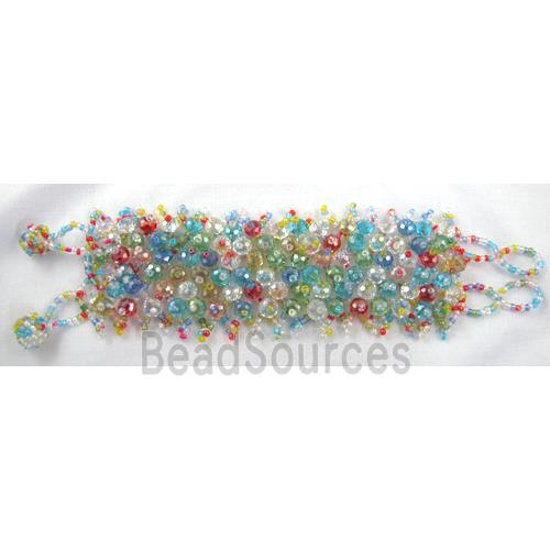 Chinese Crystal glass Bracelet, seed glass bead, colorful