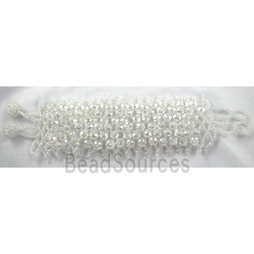 Chinese Crystal glass Bracelet, seed glass bead, clear