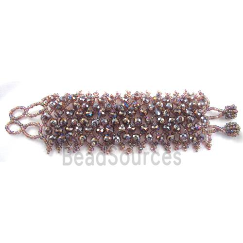 Chinese Crystal glass Bracelet, seed glass bead