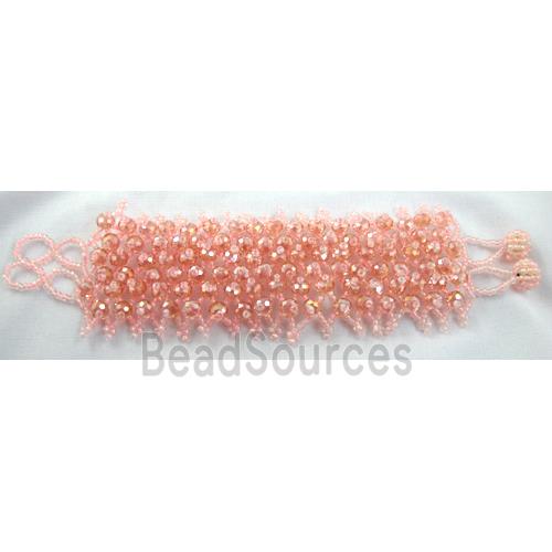 Chinese Crystal glass Bracelet, seed glass bead