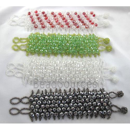 Chinese Crystal glass Bracelet, seed glass bead, mixed color