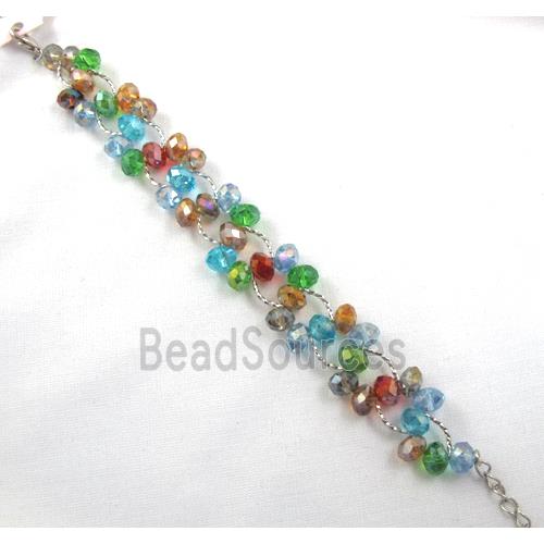 Chinese Crystal glass Bracelet, colorful