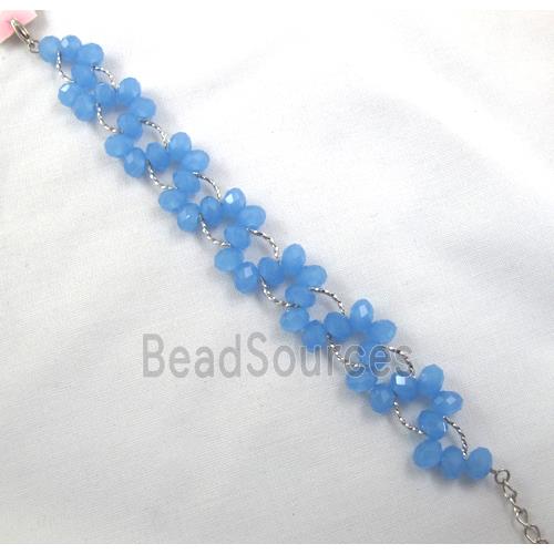 Chinese Crystal glass Bracelet, blue