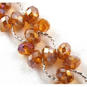 Chinese Crystal glass Bracelet, golden