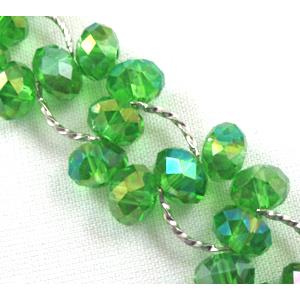 Chinese Crystal glass Bracelet, green AB-color