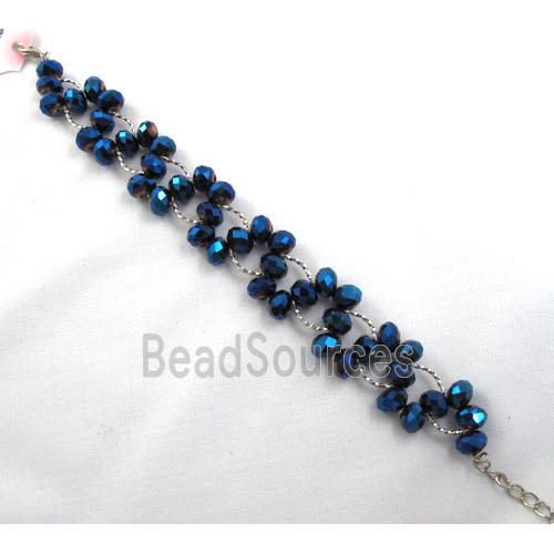 Chinese Crystal glass Bracelet, blue