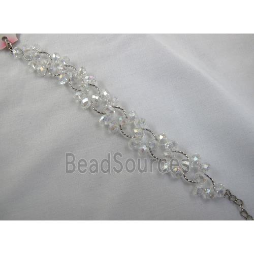 Chinese Crystal glass Bracelet, clear