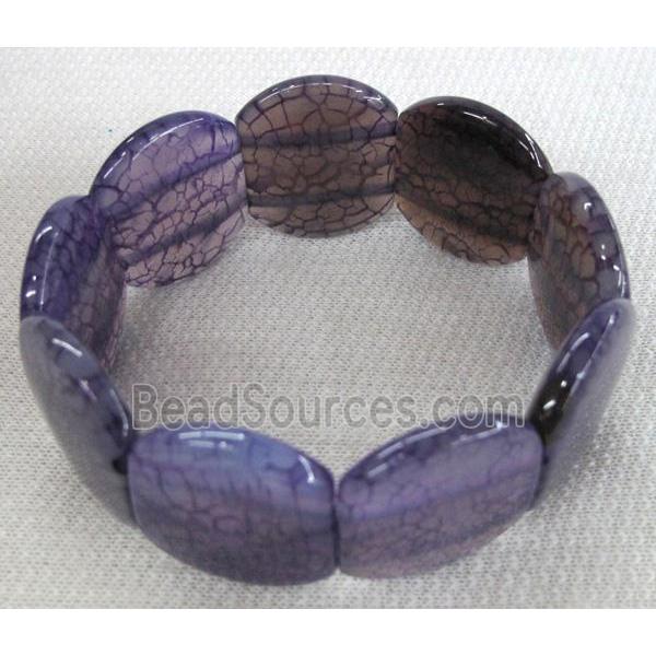 agate bracelet, stretchy, purple