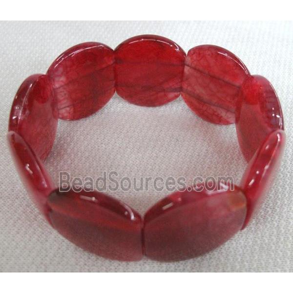 agate bracelet, stretchy, red