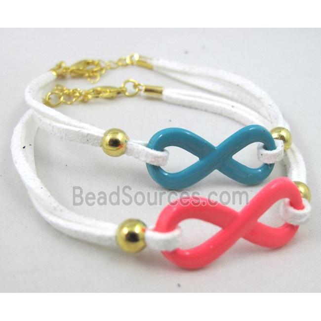 handmade bracelet with suede, enamel alloy