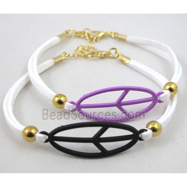 handmade bracelet with suede, enamel alloy