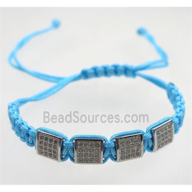 handmade bracelet with beads pave zircon, nylon wire