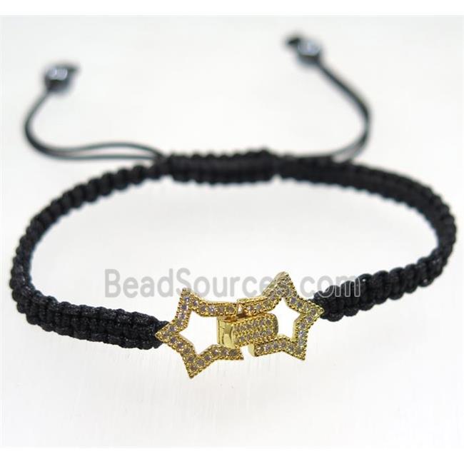 handmade bracelet with Star pave zircon, nylon wire