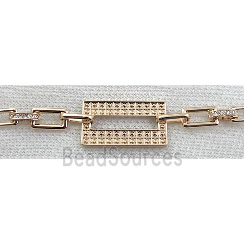 14K Gold Plated Alloy bracelet chain, Nickel Free, Lead Free