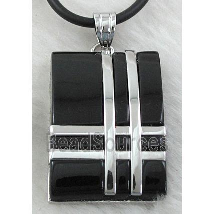 Acrylic Necklace, alloy, rubber cord