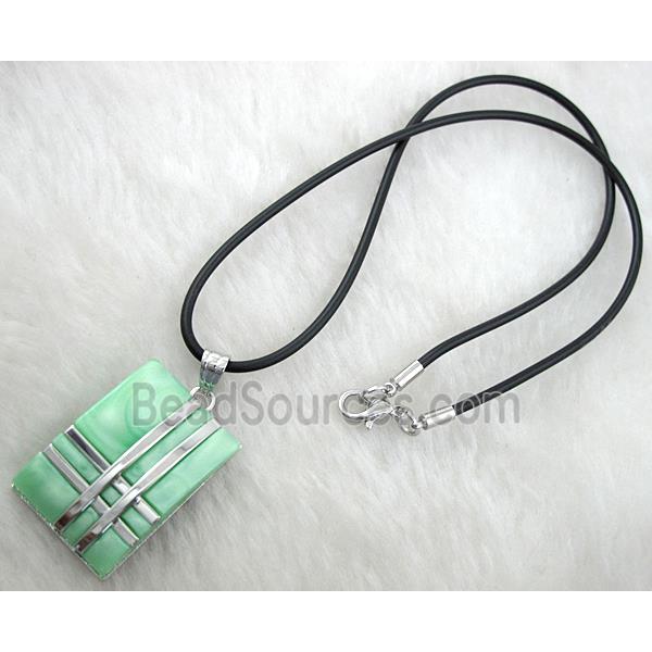 Acrylic Necklace, alloy, rubber cord