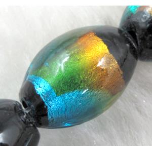 Rice dichromatic Foil Glass Lampwork Bead