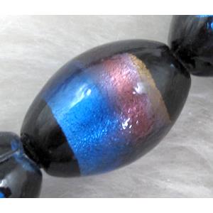 Rice dichromatic Foil Glass Lampwork Bead