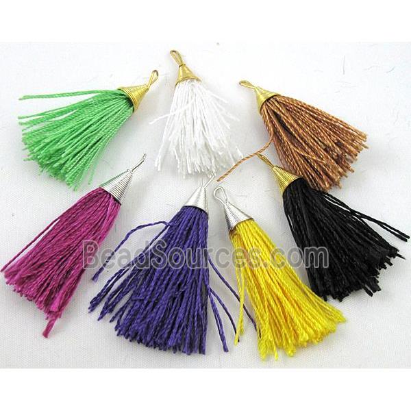 handmade tassel pendant with nylong wire, mixed