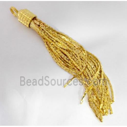 handmade tassel pendant with gold copper chain