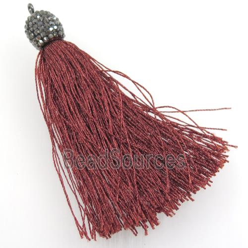 redcoffee nylon tassel pave rhinestone